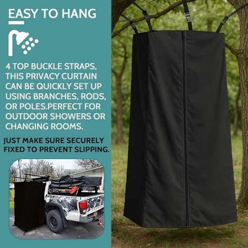 Boat Privacy Curtain Tent 420D Waterproof Shower Enclosure with Mesh Bag, Adjustable Height