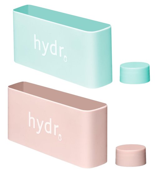 hydr | Flat Water Bottle Changeable sleeves | 2 Sleeves & 2 colors (Pink & Blue)