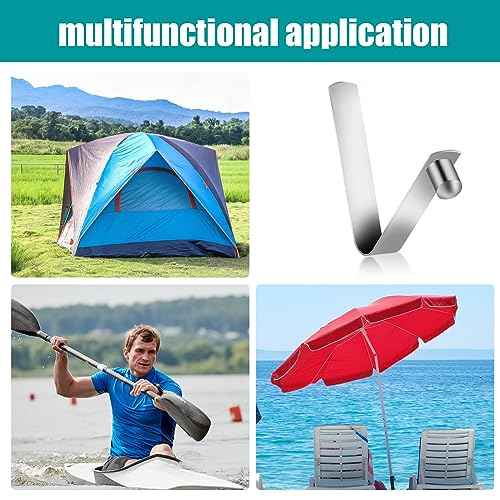 Sliverdew 12-Pack Tent Pole Clips, 8mm Stainless Steel, Spring Snap, Kayak Paddle, Camping Tent, Sunshade, Universal