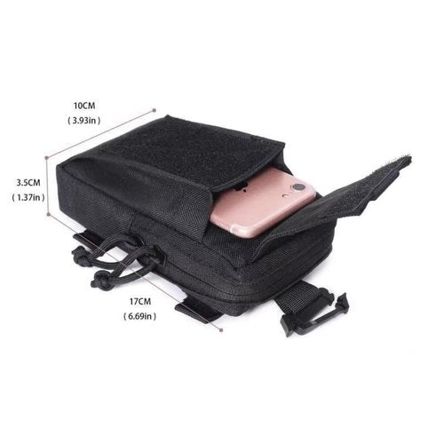 HOUSON Tactical Phone Holster, Molle EDC Belt Organizer Molle Pouches Waterproof Waist Bag for Outdoors Hunting Camping Trekking Traveling Black