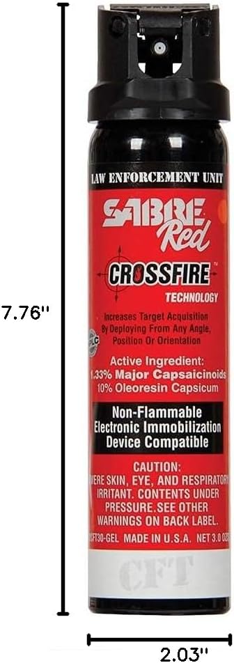 Sabre Red 52CFT30 Crossfire Stream (MK-4) Pepper Spray, 1.33% MC, 3.0 Ounces