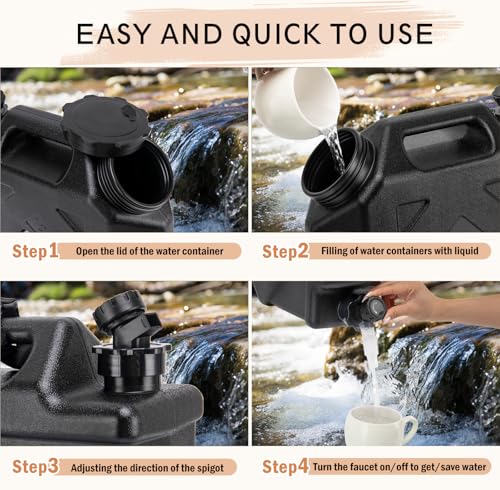Camping Water Jug 2.6 Gallon BPA Free Leak-Proof Portable Water Container - Variation 332.8 Ounces