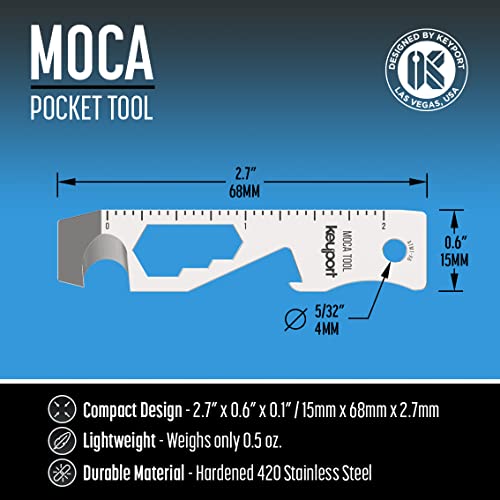 Keyport MOCA 10-in-1 Flat Keychain Multitool - Stainless Steel