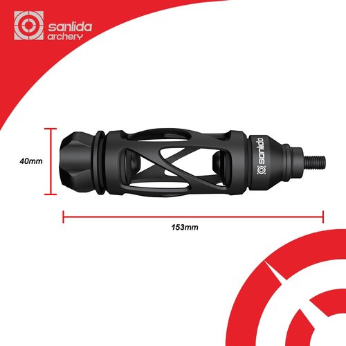 sanlida Archery Dragon 10 Stabilizer Bow Riser Extension Dampener, Quick Disconnect Silencer for Recurve Bow Compound Bow