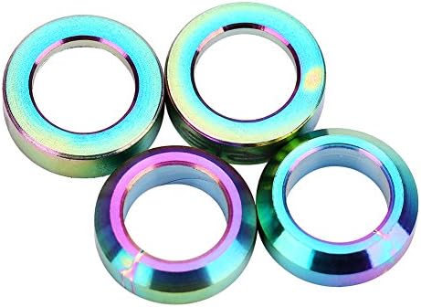 (Dilwe Headset Spacer, 2 Pairs TC4 Front Brake Caliper Gasket for Mountain Motorcycle)