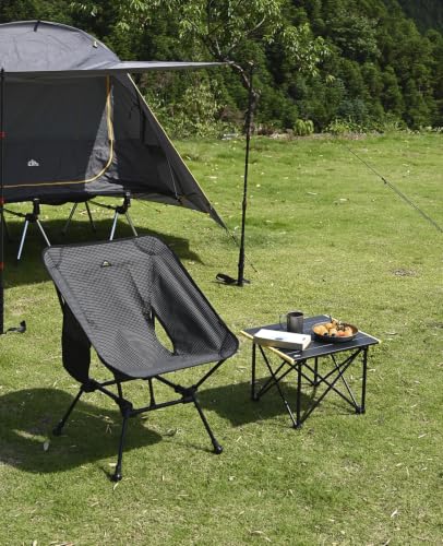 iClimb Ultralight Compact Camping Folding Table - Reinforced Black, Small