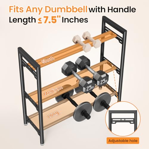 3 Tier Dumbbell Rack, 600LBS Capacity - Heavy Duty Weight Storage for Home Gym