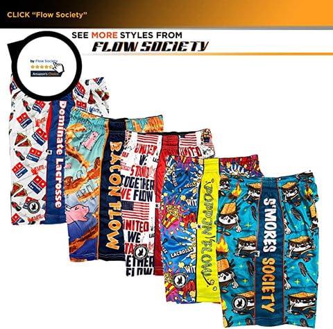 Flow Society Shamrock Flow Boys Lacrosse Shorts | Boys LAX Shorts | Lacrosse Shorts for Boys | Kids Athletic Shorts for Boys Black