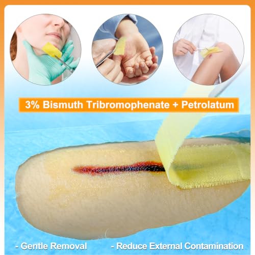 Carbou Medical Xeroform Petrolatum Dressing 1x8 Inches Pack of 50 - Non-Stick Gauze for Wound Care