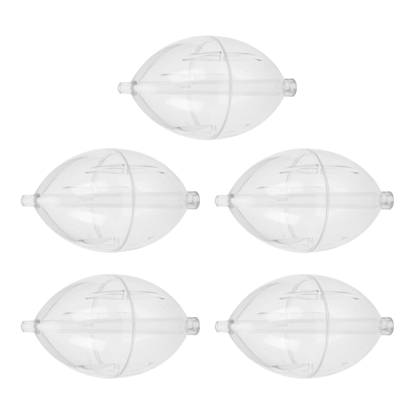 FGDTREE 5Pcs FishingsCastings Bobbers Spin Float Fishing Clear Float Plastics Oval Ball Strikes Easy to Use Fishing Clear Float Buoys Slip Bobbers Strikes