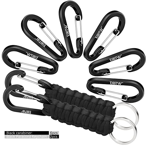 EOTW Paracord Keychain Carabiner Key Chain Lanyard Braided with Aluminum Clip D Ring for Water Bottle Backpack Men Women Camping Hiking Outdoor Gear