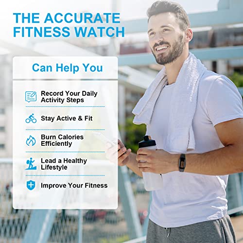 Poriylzz Digital Pedometer Watch for Walking, Calories, Distance & Steps