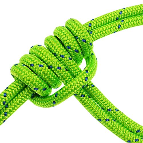 6mm Double Braid Climbing Accessory Cord Rope - Green, 20ft with Variation
