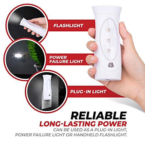 Amerelle LED Emergency Lights Pack of 5 - Power Failure & Flashlight Combo, Rechargeable, Wall Plug-In, Storm & Hurricane Ready
