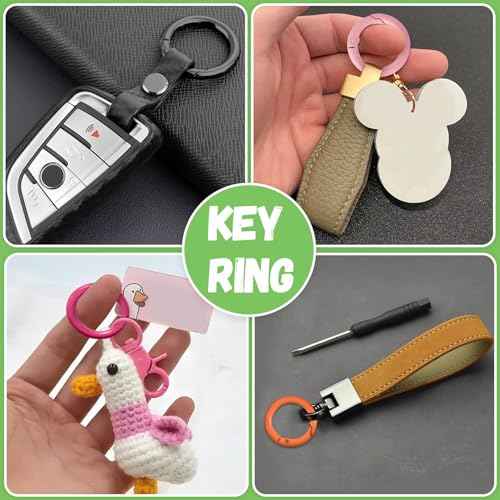 Spring O Rings,Round Keychain Carabiner Clips, Alloy Trigger Buckle DIY Accessories for Purse Keychains Keyrings Bag Lanyard Handbag