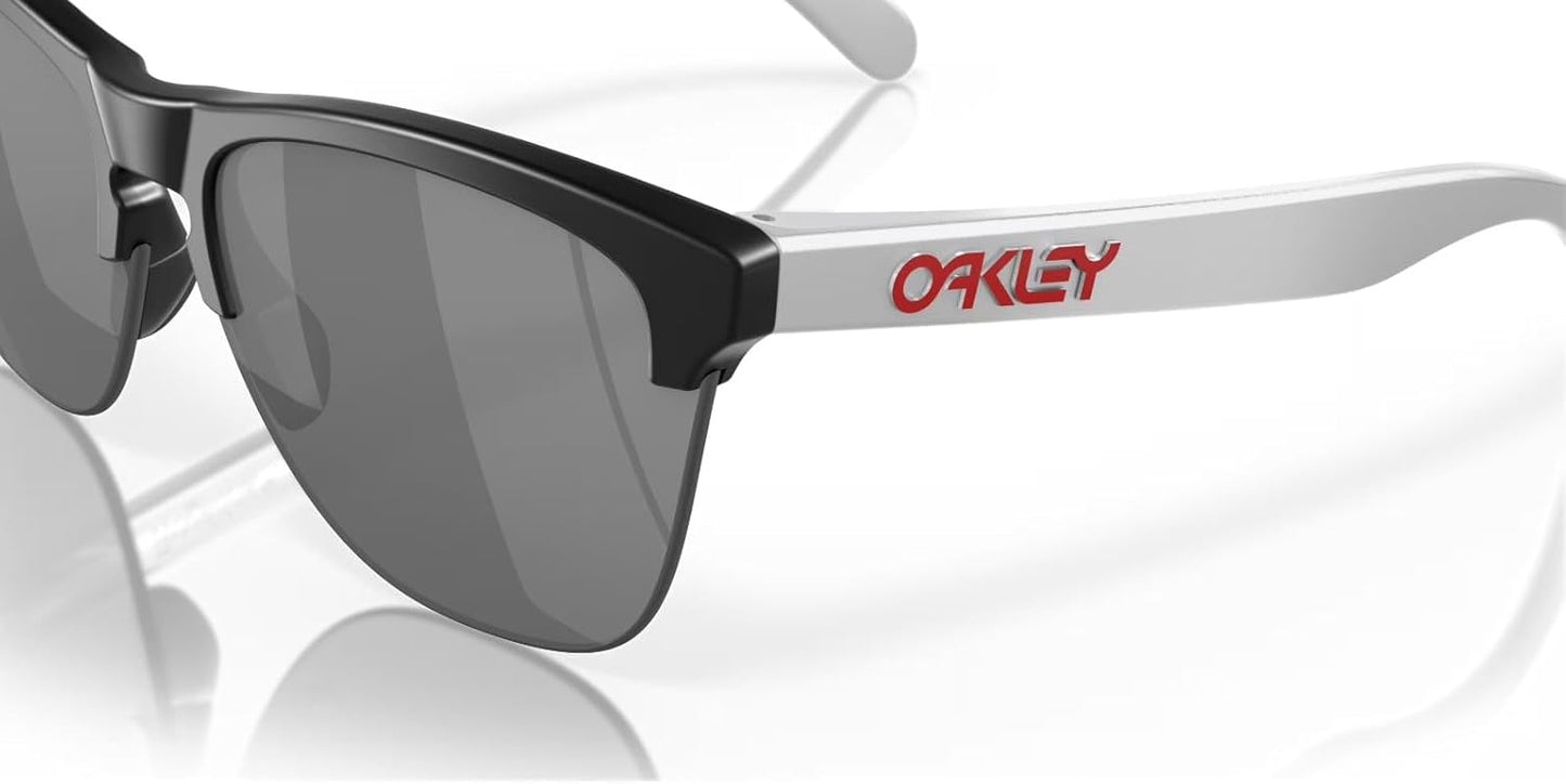 Oakley Frogskins Lite Sunglasses Matte Black Silver with Prizm Black Lens 63mm