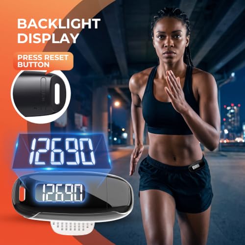 StepLify 3D Pedometer with Backlight, USB Rechargeable Step Counter