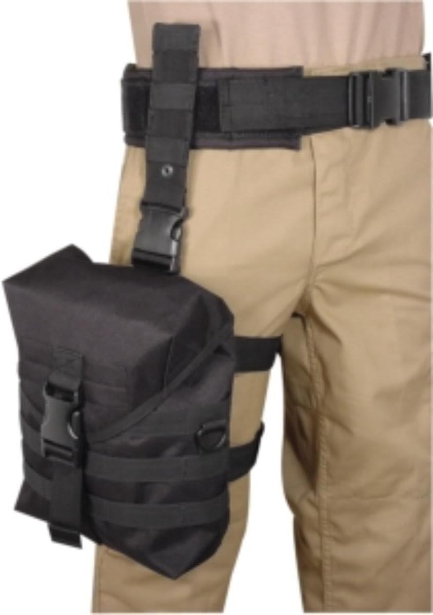 VooDoo Tactical 15-8179001000 Drop Leg Gas Mask Hip Platform, Black
