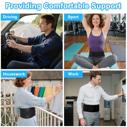 Heated Back Braces, Back Support Belt with Magnet, Self Heating Lower Support Back Braces for Lower Pain Relief, Adjustable Lumbar Support Belt for Herniated Disc,Sciatica,Scoliosis (L)