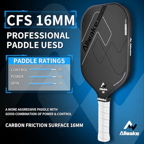 Black & White Pickleball Paddle 3K Raw Carbon Fiber USAPA Approved 16mm Core