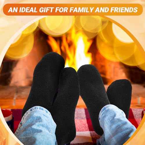 Sintege 2 Pairs Winter Thermal Fuzzy Socks Heated Thick Insulated Socks Men Women for Ski Hiking