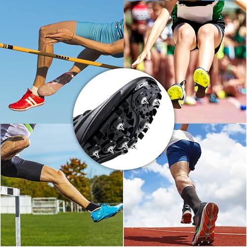 Silvery 120PCS 1/4 Inch Track Shoe Spikes Replacement with Wrench for Running