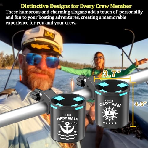 Pack of 2 Marine Boat Rail Cup Holders No Drilling Install on Bimini Top Rail or Pole