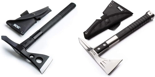 SOG Tactical Tomahawk- Throwing Hatchet, Versatile Survival Tactical Axe and Emergency Breaching Tool with Sheath (F01TN-CP)