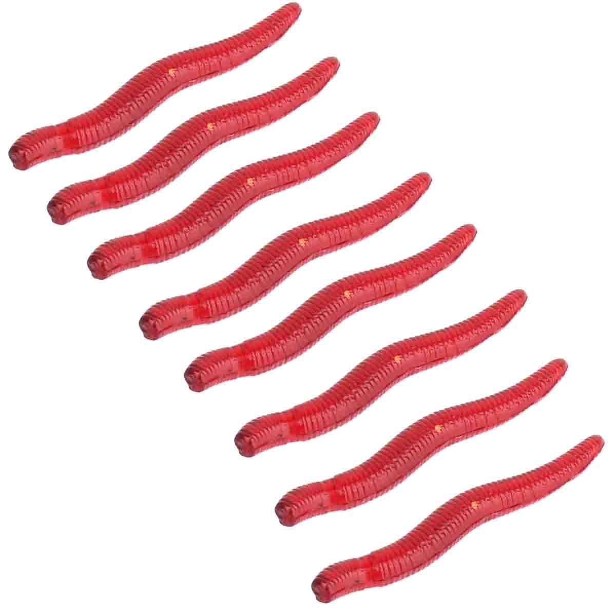 4cm 100pcs Soft Bait Set Realistic False Earthworm Worm Elastic Rubber Earthworm Fishing Bait
