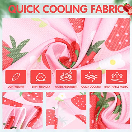 Dog Cooling Bandana - 4 Pack Hawaiian Tropics Large Strawberry Style