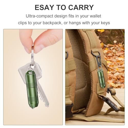 Green Rechargeable Mini Keychain Flashlight 100 Lumens Magnetic Compact