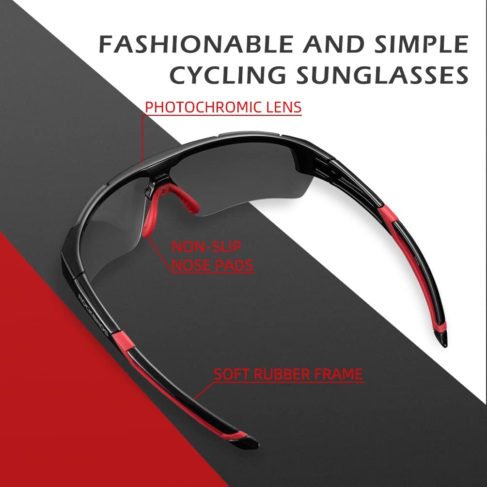 ROCKBROS Photochromic Sunglasses for Men Women Safety Cycling Glasses UV Protection Outdoor Sport Sunglasses