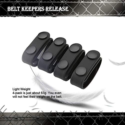 4PCS Duty Belt Keepers for 2¼-Inch Belts Silicon Double Snaps