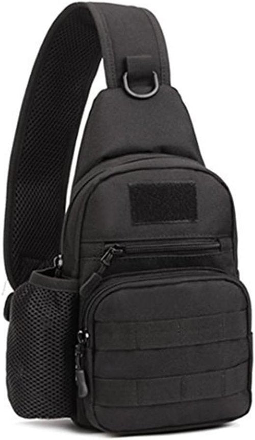 Huntvp Small Tactical Sling Chest Pack Bag Molle Daypack Backpack Military Crossbody，Type1- Black