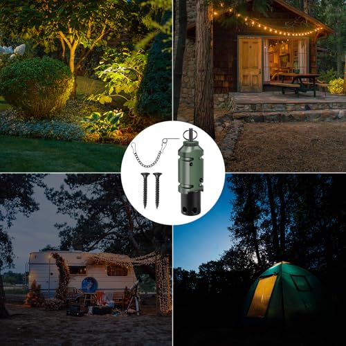 Perimeter Trip Alarm - 12 Gauge Camping Wire Alarm System with Screws - Dark Green (Variation 1)