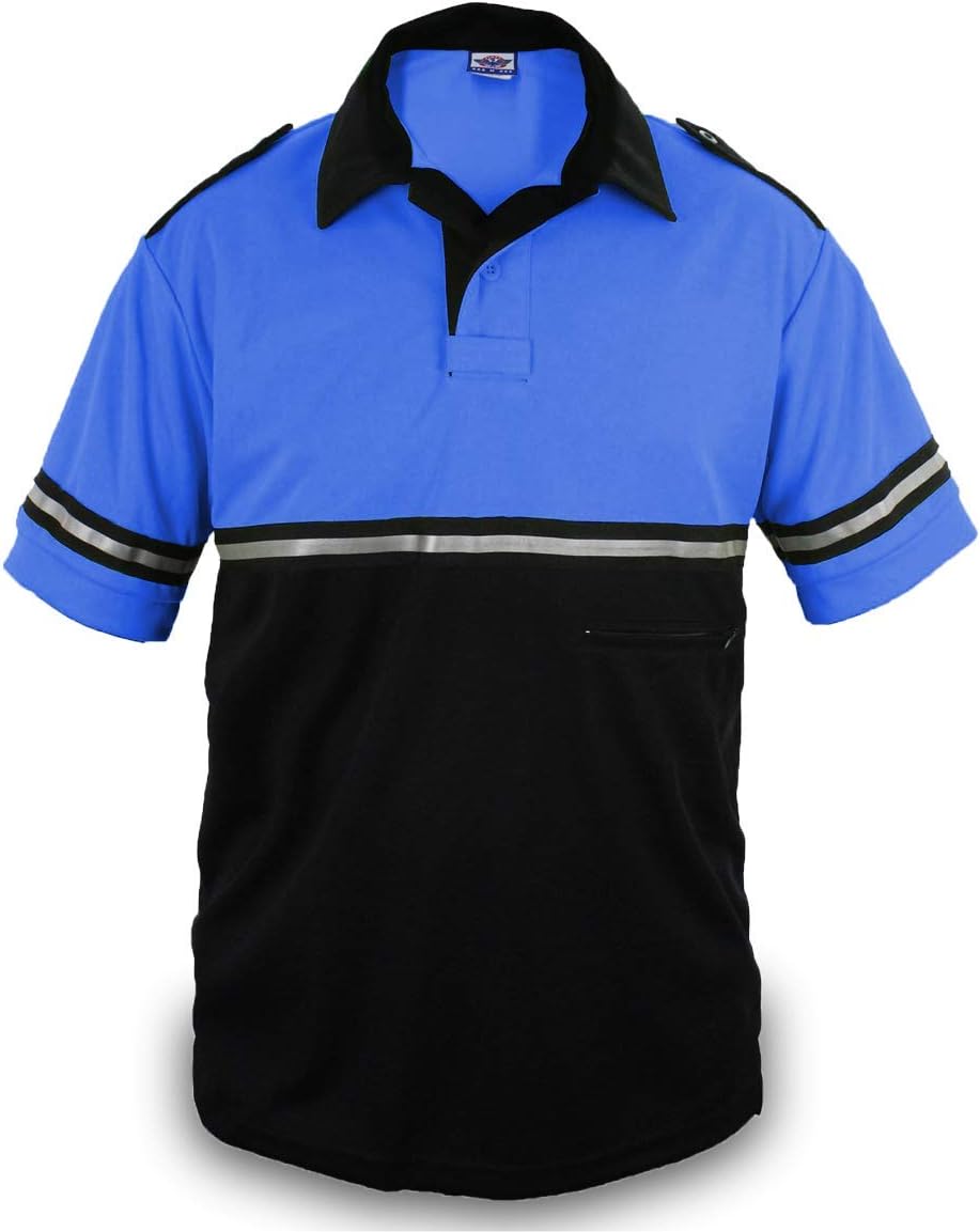 First Class Two Tone Bike Patrol Shirt with Reflective Stripes and Zipper Pocket