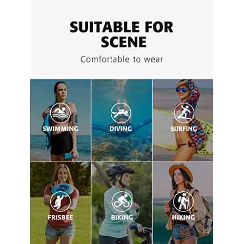 ATTRACO Women's Rash Guard Swim Shirt Long Sleeve Uv Sun Protection Quick Dry Lightweight Printed Shirts with Thumb Holes