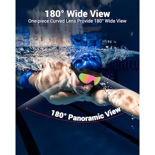 Freela 2 Pack Swim Goggles for Adult Men Women,180¡ÆWide Vision Anti-fog UV Protection No Leak Clear Swimming Goggles