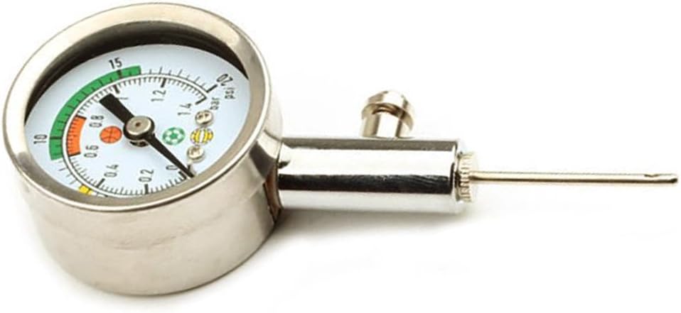 Firelong Accurate Ball Pressure Gauge - Heavy Duty Metal Made, Test and Adjust Analog Gauge for Football, Soccer, Rugby, Basketball, Volleyball and Other Sports Balls