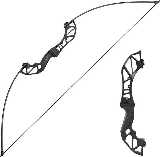 Toparchery Archery Takedown Recurve Bow Hunting Long Bow Alloy Riser - Right Hand Black - Draw Weight 30lbs 40lbs - with Arrow Sight, Arrow Brush