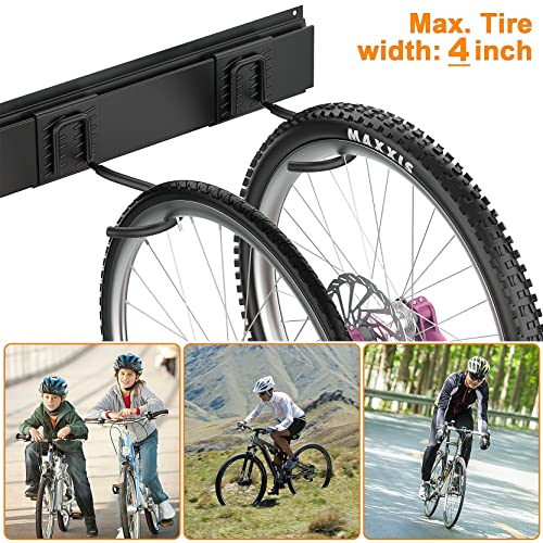 Wall-Mounted Bike Rack for Garage - Holds 6 Bicycles Storage Organizer
