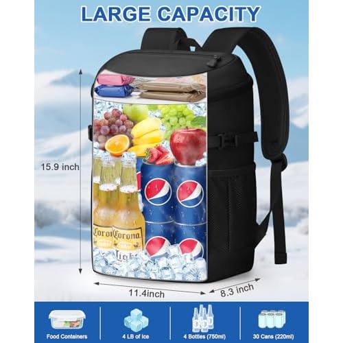 Cooler Backpack for Men Women Insulated Waterproof Backpack Cooler Leak Proof Cooler Bag Lightweight Lunch Backpack for Camping Beach Travel Picnic