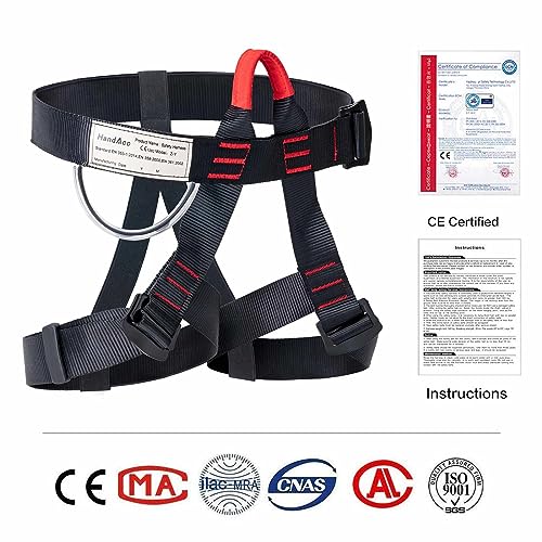 Climbing & Rescue Safety Belt for Ziplining, Fire & Tree Climbing - Half Body Harness for Women & Men
