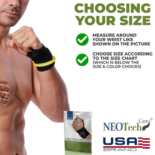 Breathable Elastic Wrist Support Band - Adjustable Compression Strap for Men Women Medium Black