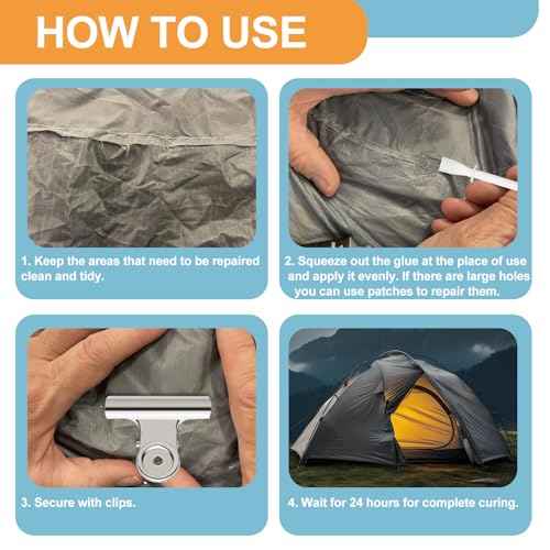 Tent Seam Sealer 120ml, No Sew Solution Waterproof Fast Cure Seam Sealer Tent, for Tents and Outdoor Fabric, Clear