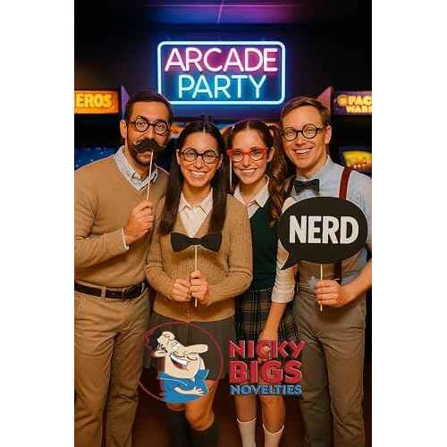 Nicky Bigs Novelties Adult Round Bubble Thick Lensed Nerd Eye Glasses Geek Specs Fake Plastic Costume Prop