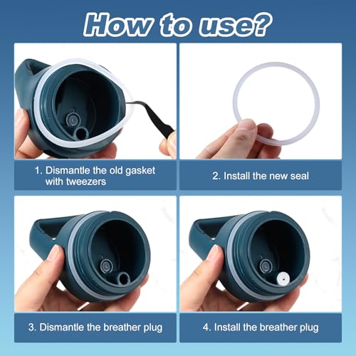 6pcs Water Bottle Seal Ring & Breather Plug Kit, Including 6 Breather Plug & 6 Cap O Ring Gasket Replacement Accessories Compatible with YETI Rambler Jr 12oz Kid Cup (Outer Diameter: 2.72x2.72 Inch)
