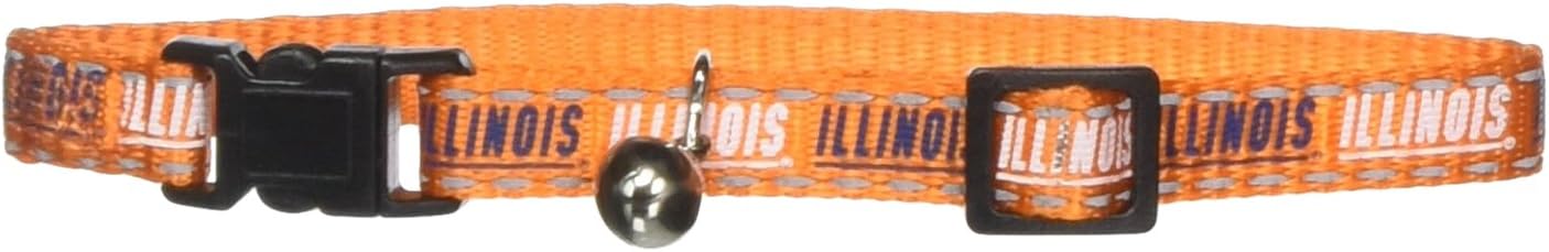 NCAA Illinois Illini Cat Collar, 3/8 x 8-12"