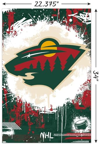 Minnesota Wild Wall Poster - Maximalist Logo 23 x 34 Inches, Unframed