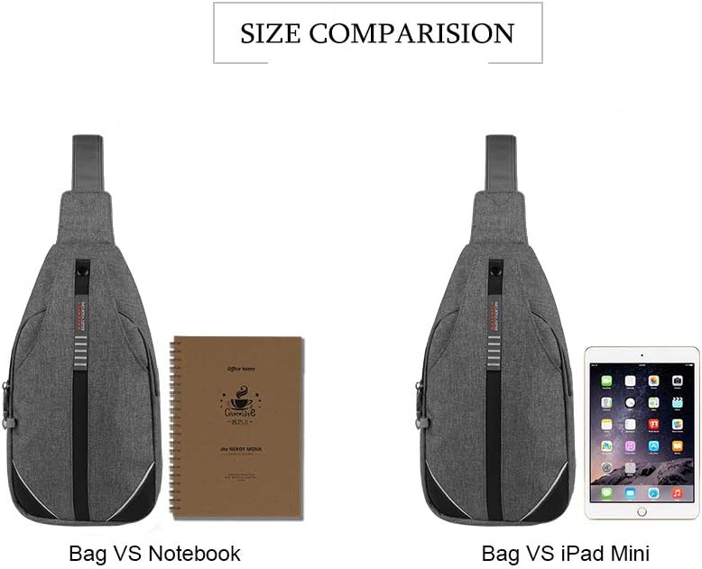 WATERFLY Small Crossbody Sling Backpack Anti Theft Backpack for Traveling Chest Bags for Men&Women Multipurpose Casual Daypack Hiking Shoulder Bag (Black)